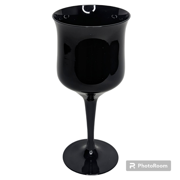 Vintage Black Tulip Glasses Long Stem Party Drinkware - Picture 2 of 6